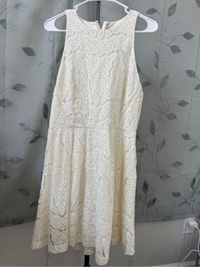 *3 for $15* Sleeveless Cream Lace Mini Dress
